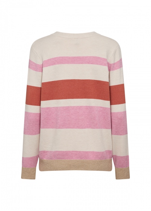 SC-KANITA STRIPE 14 pullover MS24 - 94615C PINK MELANGE COMBI