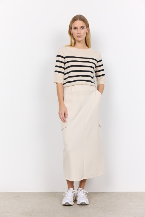 SC-DOLLIE STRIPE 765 pullover PF24 - 91620C CREAM MELANGE COMBI